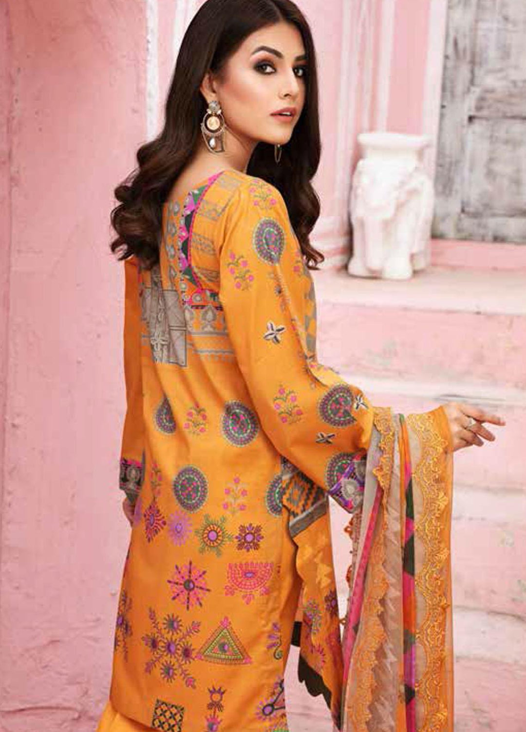 Sheen by Charizma Embroidered Lawn Suits Unstitched 3 Piece CRZ21SH Sun Glow SH-01-A - Summer Collection
