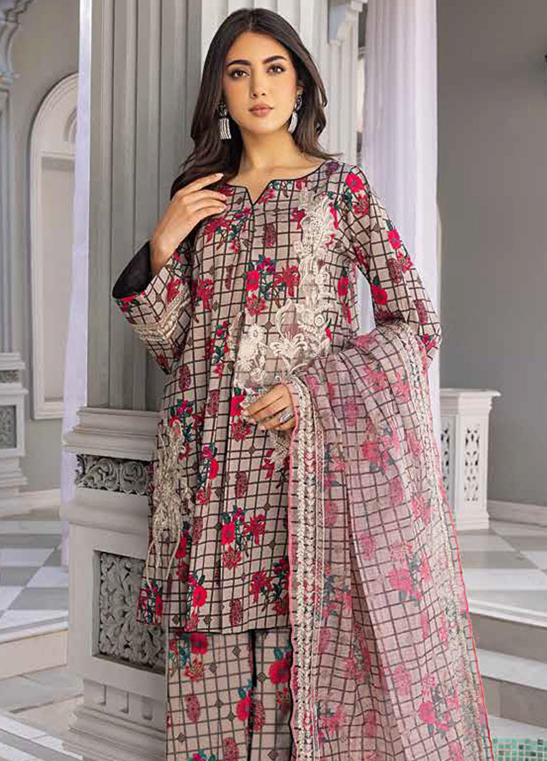 Sheen By Charizma Embroidered Lawn Suits Unstitched 3 Piece CRZ23SH SH-12 - Summer Collection