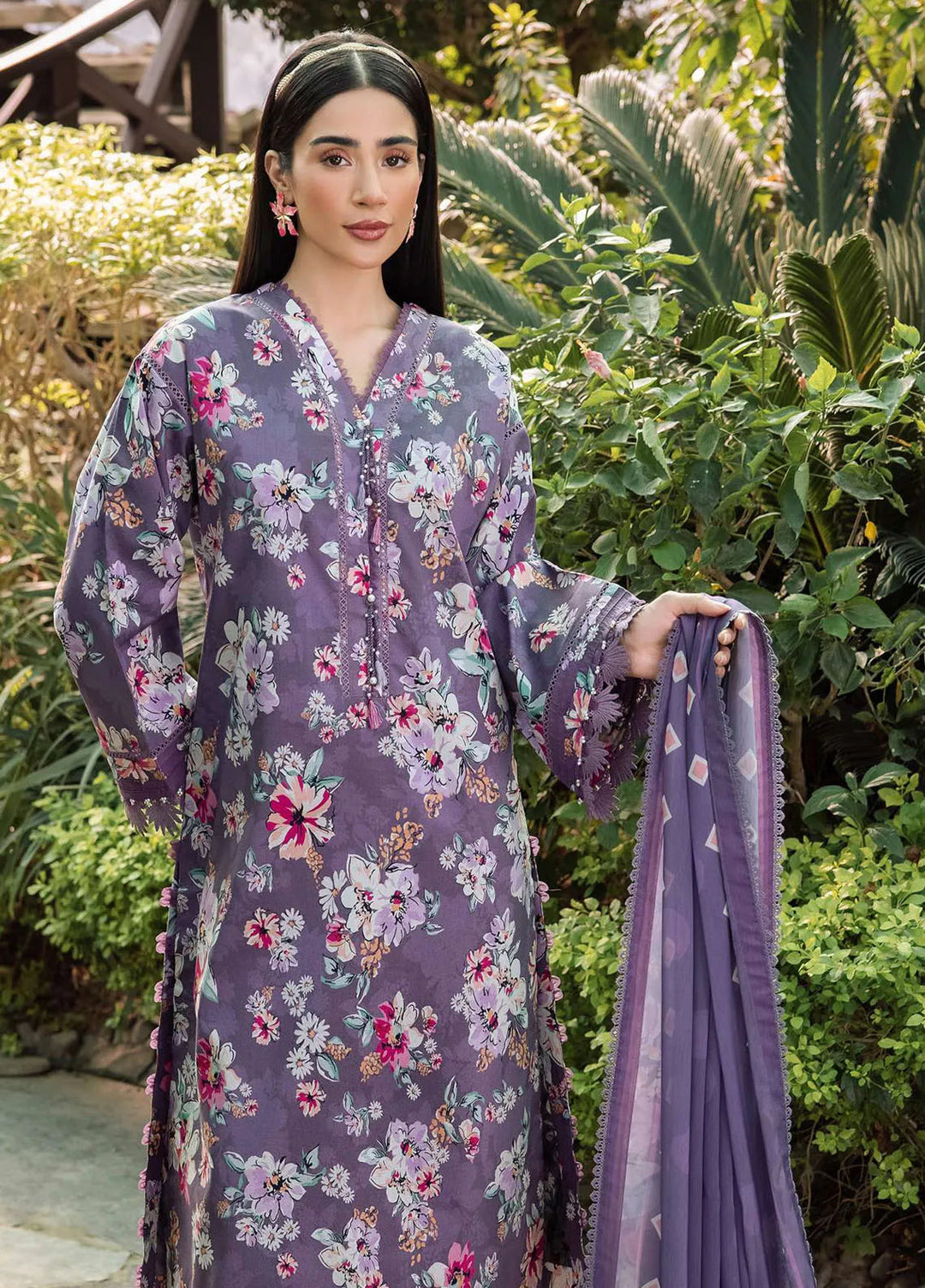 Sheen Prints By Alizeh Fashion Printed Lawn Suit Unstitched 3 Piece AFB24S2 6012-Indigo - Summer Collection