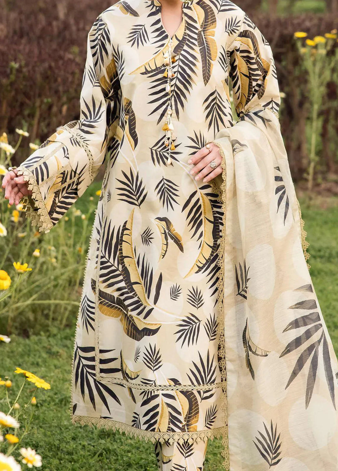 Sheen Prints By Alizeh Fashion Printed Lawn Suit Unstitched 3 Piece AFB24S2 6014-Daffodil - Summer Collection