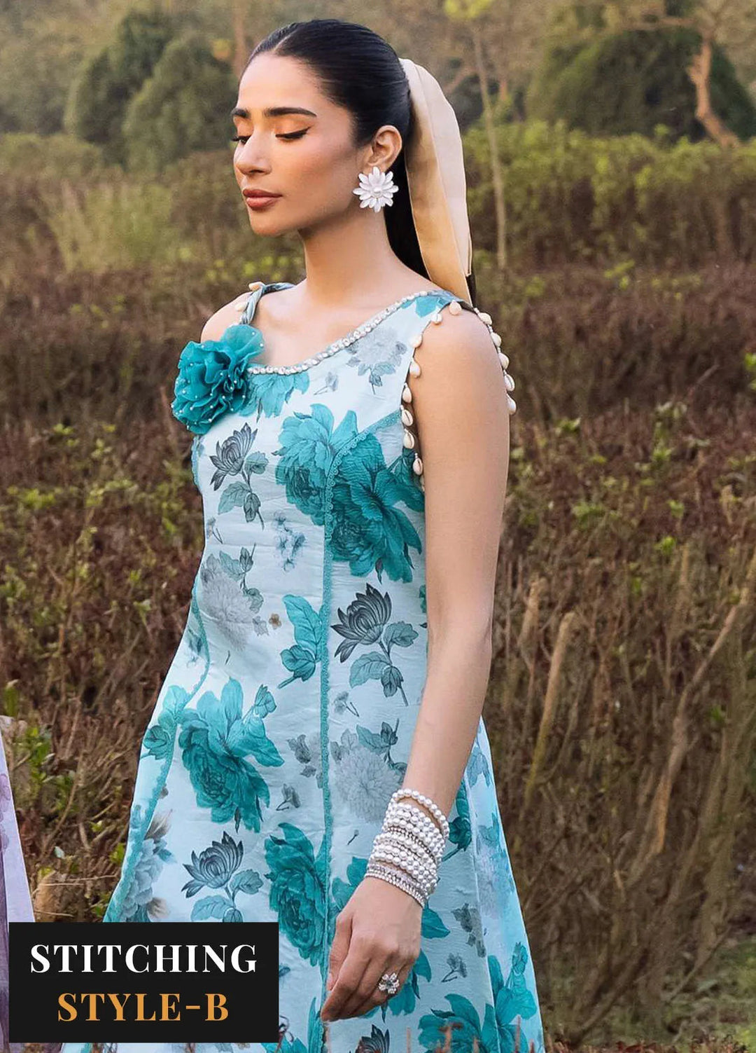 Sheen Prints By Alizeh Fashion Printed Lawn Suit Unstitched 3 Piece AFB24S2 6019-Bluet - Summer Collection