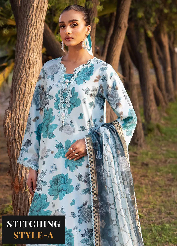 Sheen Prints By Alizeh Fashion Printed Lawn Suit Unstitched 3 Piece AFB24S2 6019-Bluet - Summer Collection