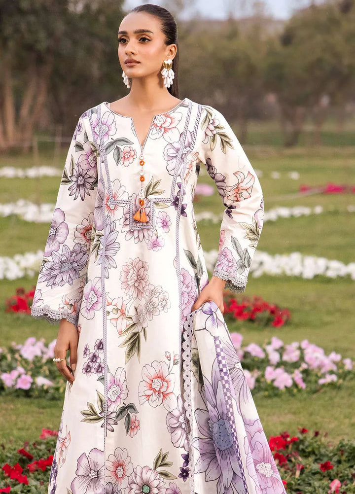 Sheen Prints By Alizeh Fashion Printed Lawn Suit Unstitched 3 Piece AFB24S2 6024-Tuberose - Summer Collection