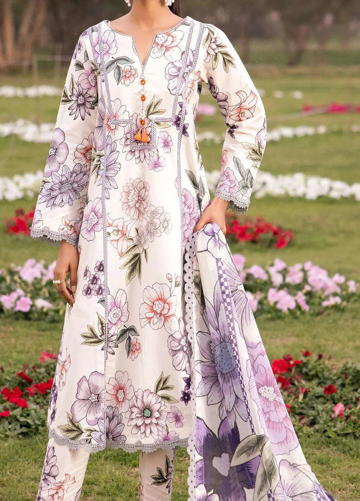 Sheen Prints By Alizeh Fashion Printed Lawn Suit Unstitched 3 Piece AFB24S2 6024-Tuberose - Summer Collection