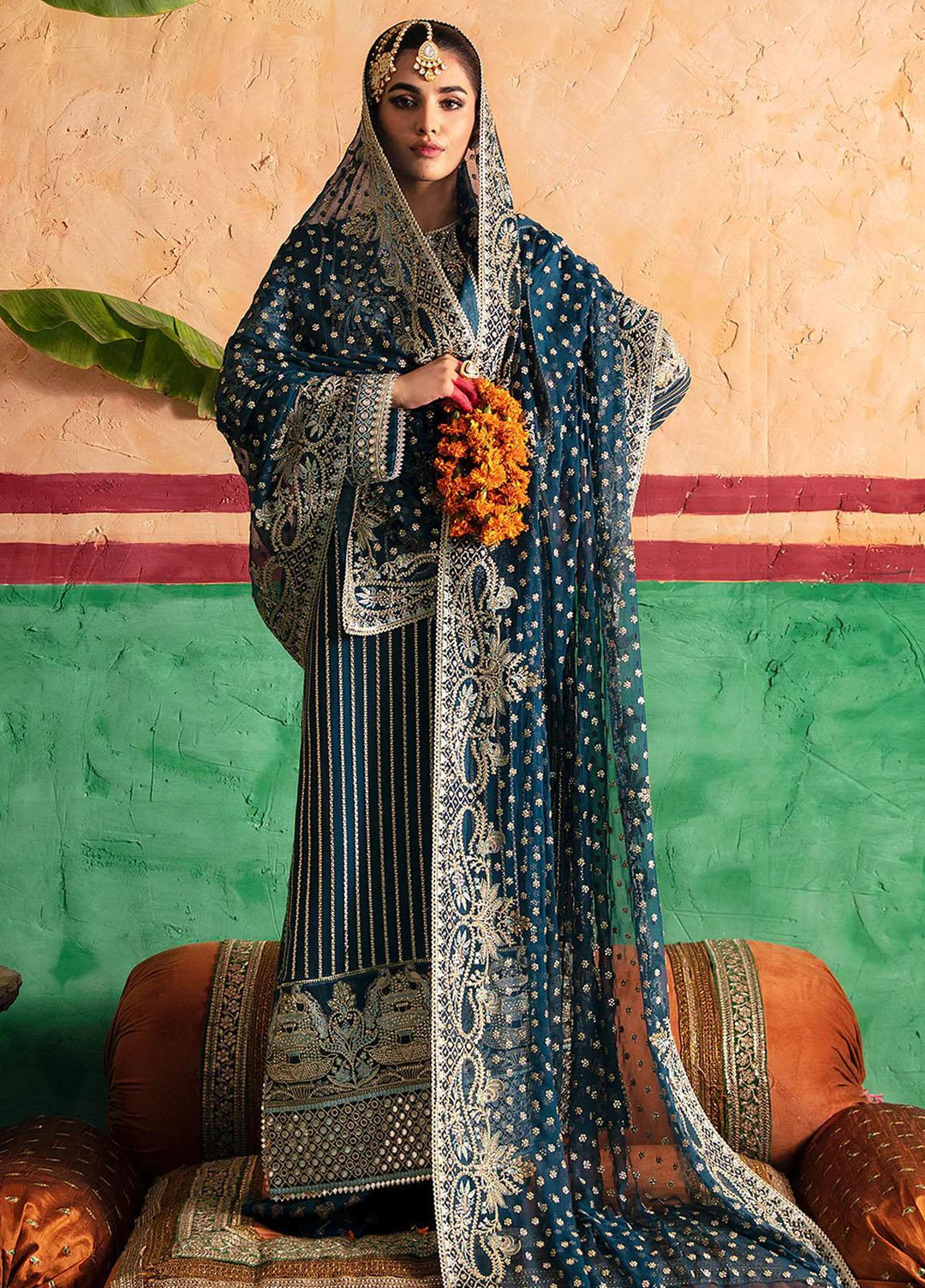 Shehnai by Afrozeh Embroidered Chiffon Suits Unstitched 3 Piece AF23WF Amal - Wedding Formal Collection