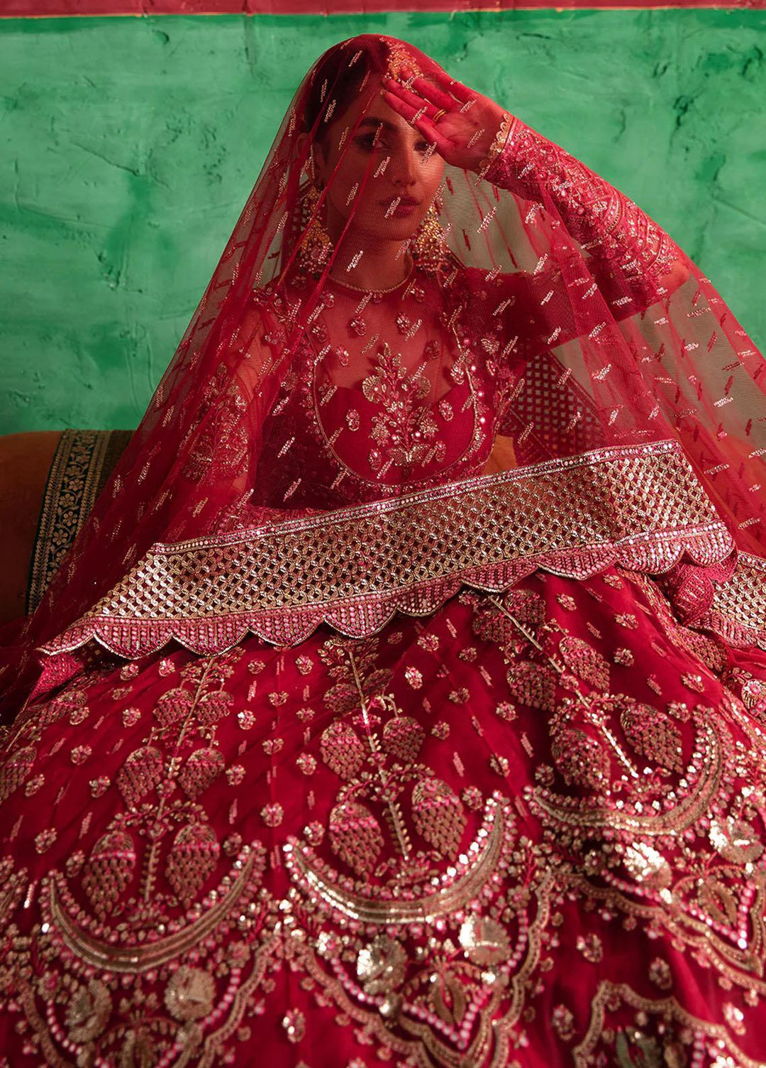 Shehnai by Afrozeh Embroidered Net Suits Unstitched 3 Piece AF23WF Gulabposh - Wedding Formal Collection