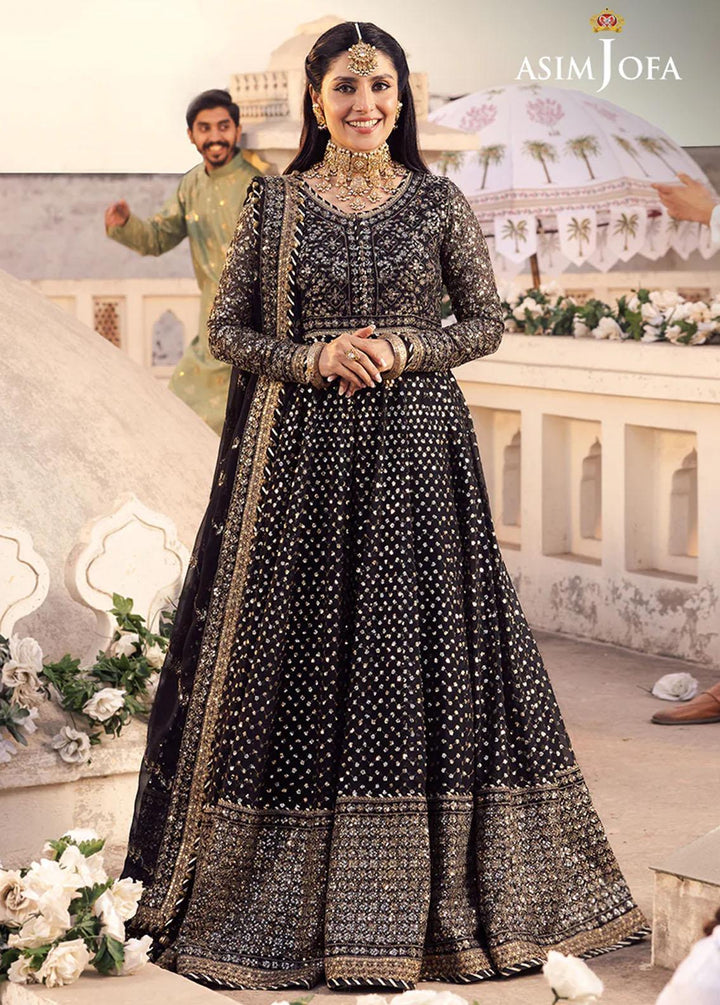 Shehnai By Asim Jofa Embroidered Chiffon Suits Unstitched 3 Piece AJ24SH AJSH-01 - Festive Collection