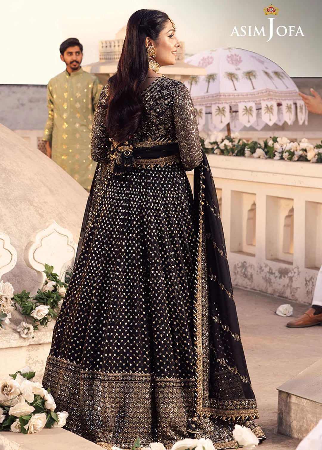 Shehnai By Asim Jofa Embroidered Chiffon Suits Unstitched 3 Piece AJ24SH AJSH-01 - Festive Collection