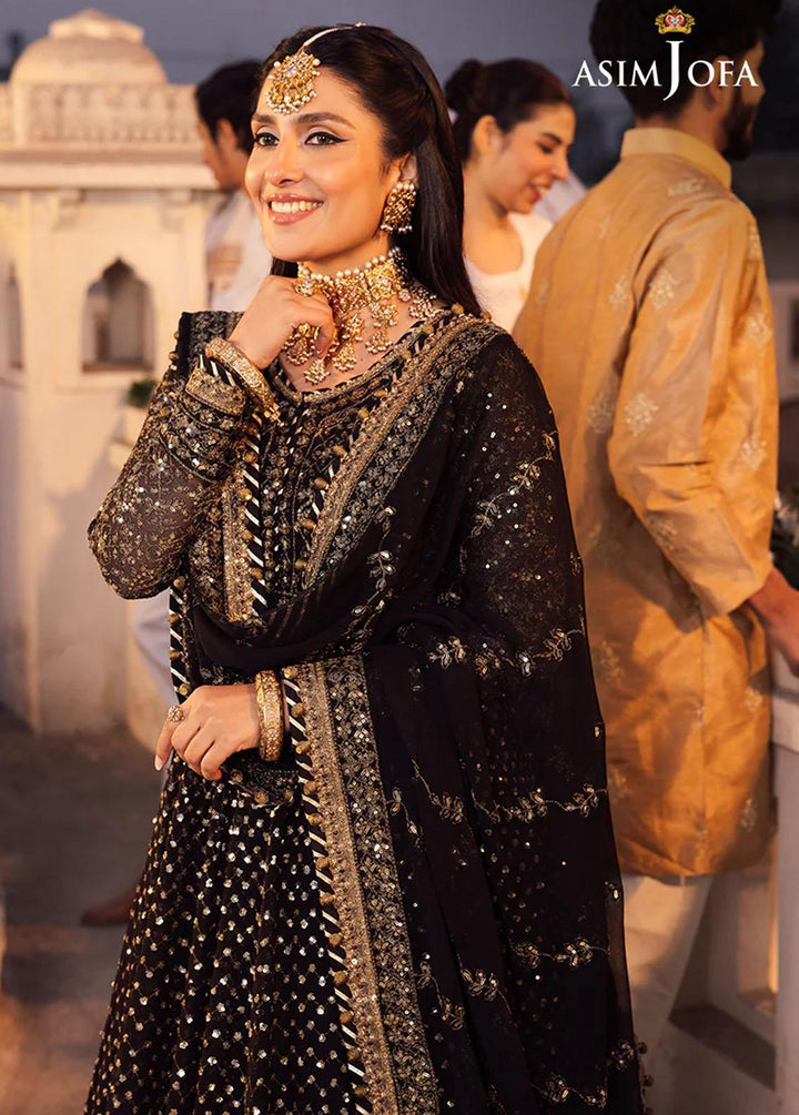 Shehnai By Asim Jofa Embroidered Chiffon Suits Unstitched 3 Piece AJ24SH AJSH-01 - Festive Collection