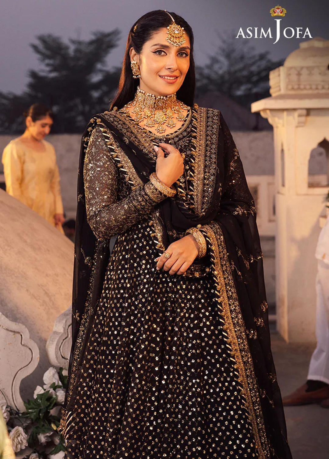 Shehnai By Asim Jofa Embroidered Chiffon Suits Unstitched 3 Piece AJ24SH AJSH-01 - Festive Collection