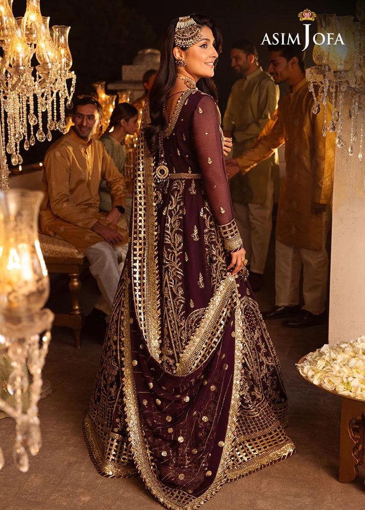 Shehnai By Asim Jofa Embroidered Chiffon Suits Unstitched 3 Piece AJ24SH AJSH-02 - Festive Collection