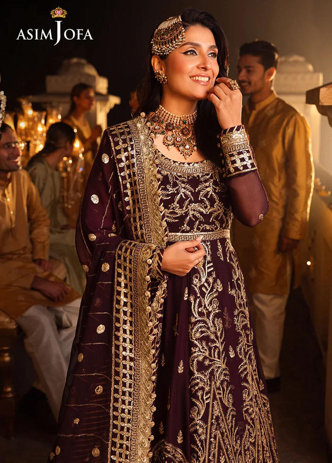 Shehnai By Asim Jofa Embroidered Chiffon Suits Unstitched 3 Piece AJ24SH AJSH-02 - Festive Collection