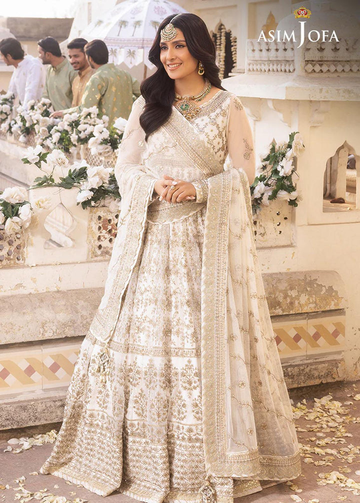 Shehnai By Asim Jofa Embroidered Net Suits Unstitched 3 Piece AJ24SH AJSH-03 - Festive Collection