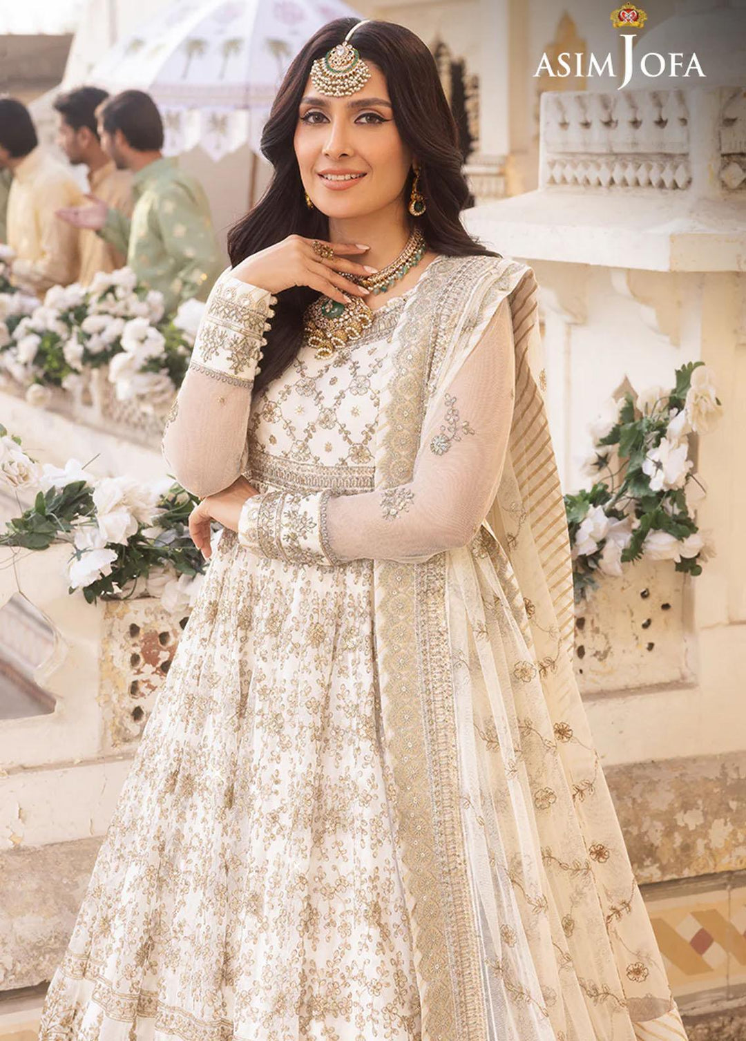 Shehnai By Asim Jofa Embroidered Net Suits Unstitched 3 Piece AJ24SH AJSH-03 - Festive Collection