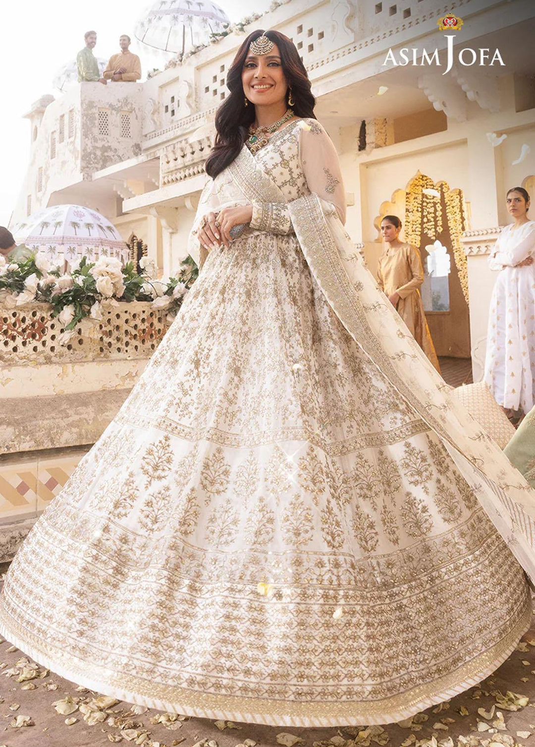 Shehnai By Asim Jofa Embroidered Net Suits Unstitched 3 Piece AJ24SH AJSH-03 - Festive Collection