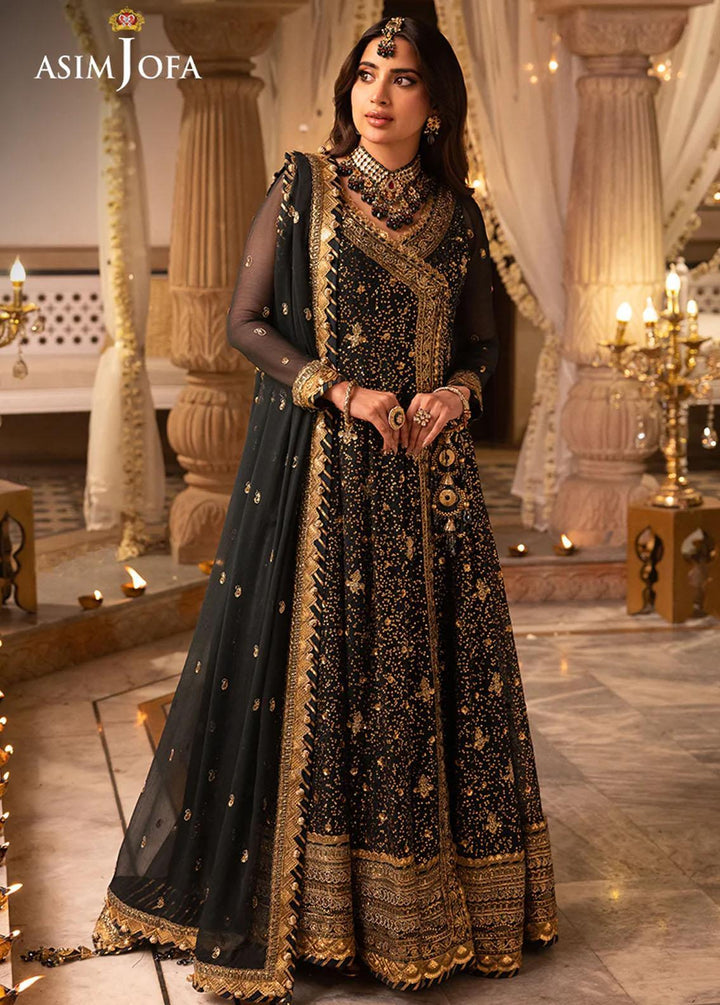 Shehnai By Asim Jofa Embroidered Chiffon Suits Unstitched 2 Piece AJ24SH AJSH-05 - Festive Collection