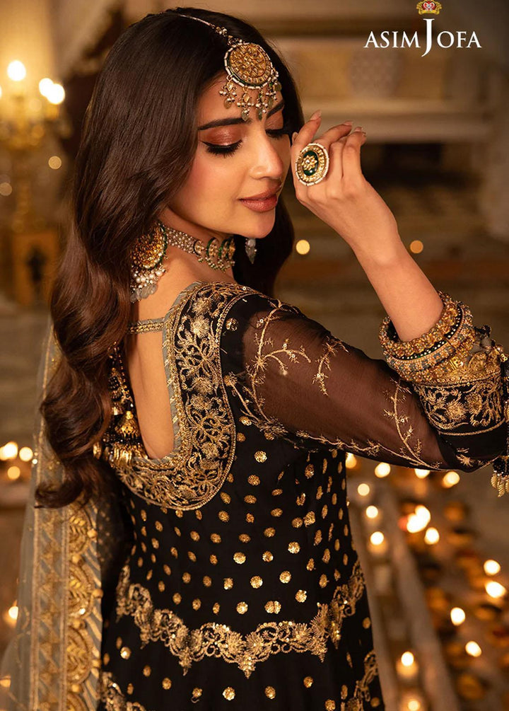 Shehnai By Asim Jofa Embroidered Chiffon Suits Unstitched 2 Piece AJ24SH AJSH-05 - Festive Collection
