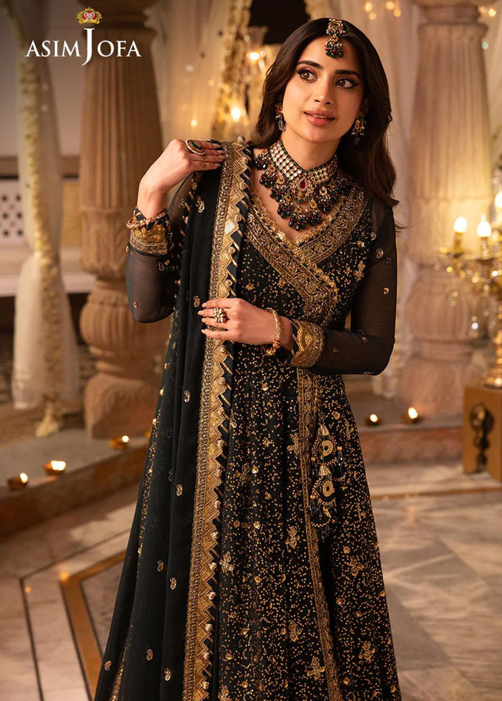 Shehnai By Asim Jofa Embroidered Chiffon Suits Unstitched 2 Piece AJ24SH AJSH-05 - Festive Collection