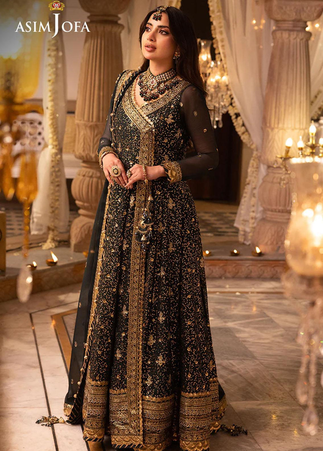 Shehnai By Asim Jofa Embroidered Chiffon Suits Unstitched 2 Piece AJ24SH AJSH-05 - Festive Collection