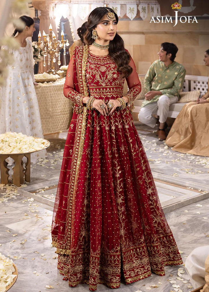 Shehnai By Asim Jofa Embroidered Net Suits Unstitched 3 Piece AJ24SH AJSH-06 - Festive Collection