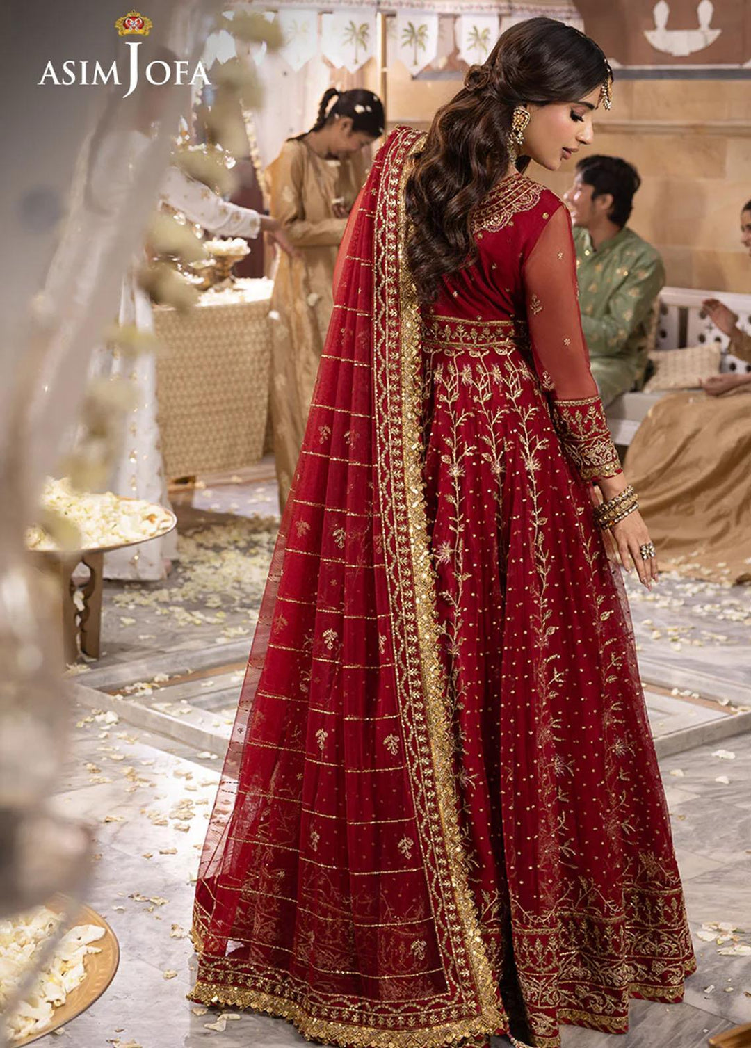 Shehnai By Asim Jofa Embroidered Net Suits Unstitched 3 Piece AJ24SH AJSH-06 - Festive Collection