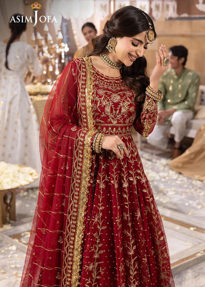 Shehnai By Asim Jofa Embroidered Net Suits Unstitched 3 Piece AJ24SH AJSH-06 - Festive Collection