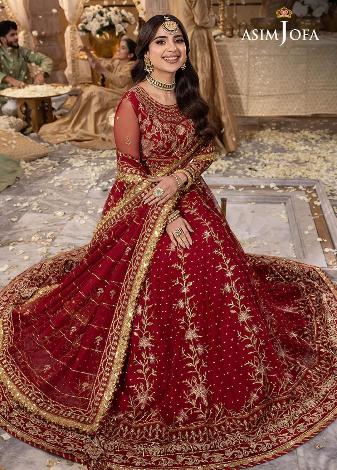 Shehnai By Asim Jofa Embroidered Net Suits Unstitched 3 Piece AJ24SH AJSH-06 - Festive Collection