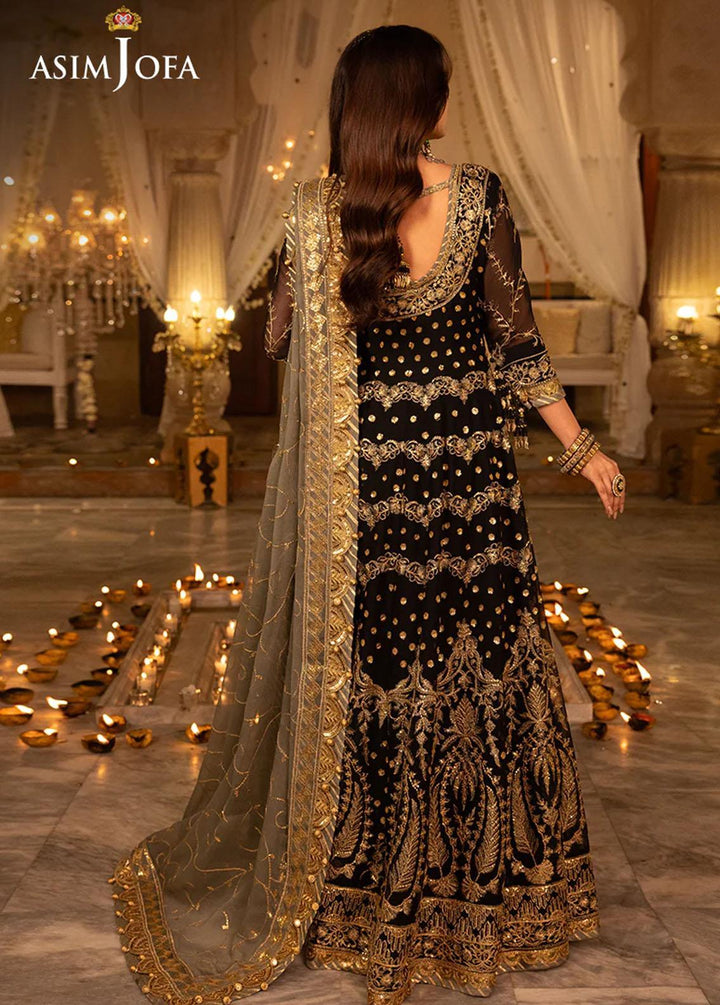 Shehnai By Asim Jofa Embroidered Chiffon Suits Unstitched 3 Piece AJ24SH AJSH-08 - Festive Collection
