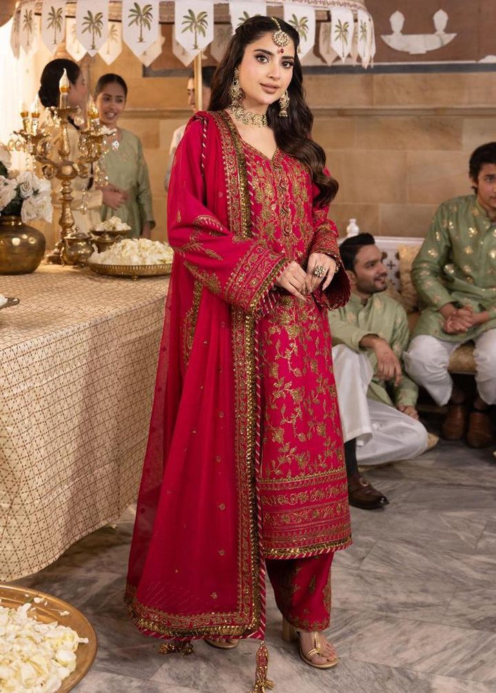 Shehnai By Asim Jofa Embroidered Raw silk Suits Unstitched 3 Piece AJ24SH AJSH-09 - Festive Collection