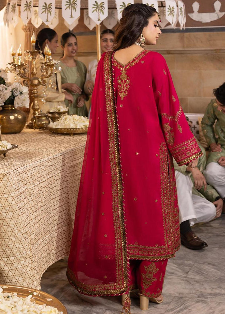 Shehnai By Asim Jofa Embroidered Raw silk Suits Unstitched 3 Piece AJ24SH AJSH-09 - Festive Collection