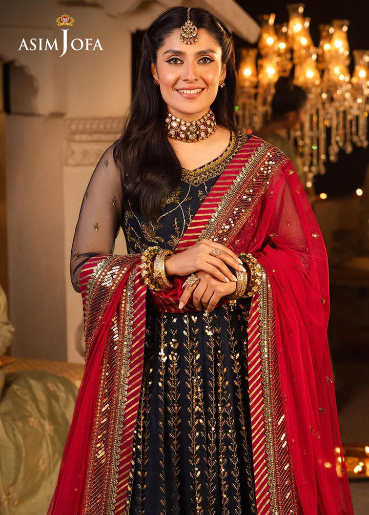 Shehnai By Asim Jofa Embroidered Net Suits Unstitched 3 Piece AJ24SH AJSH-10 - Festive Collection