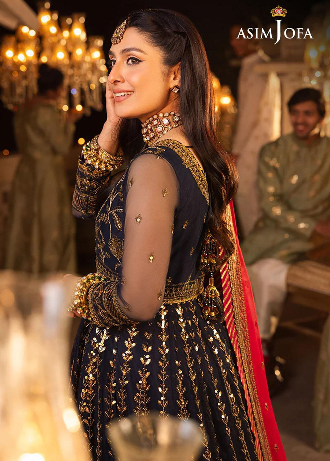 Shehnai By Asim Jofa Embroidered Net Suits Unstitched 3 Piece AJ24SH AJSH-10 - Festive Collection