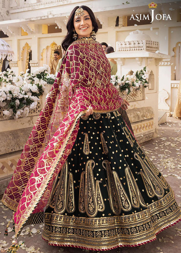 Shehnai By Asim Jofa Embroidered Chiffon Suits Unstitched 3 Piece AJ24SH AJSH-11 - Festive Collection