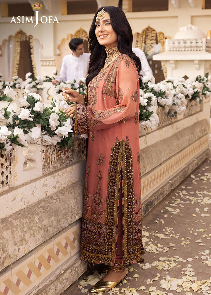 Shehnai By Asim Jofa Embroidered Chiffon Suits Unstitched 3 Piece AJ24SH AJSH-13 - Festive Collection