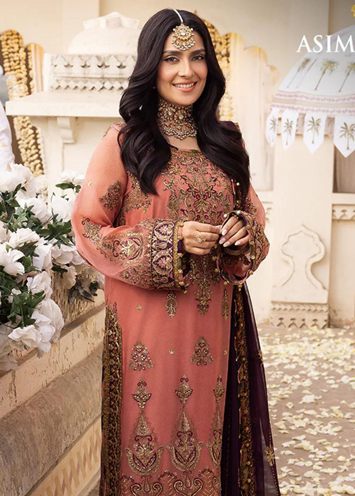 Shehnai By Asim Jofa Embroidered Chiffon Suits Unstitched 3 Piece AJ24SH AJSH-13 - Festive Collection