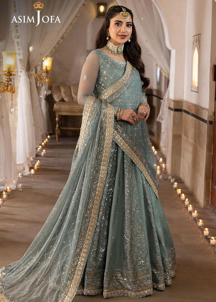 Shehnai By Asim Jofa Embroidered Net Suits Unstitched 3 Piece AJ24SH AJSH-14 - Festive Collection