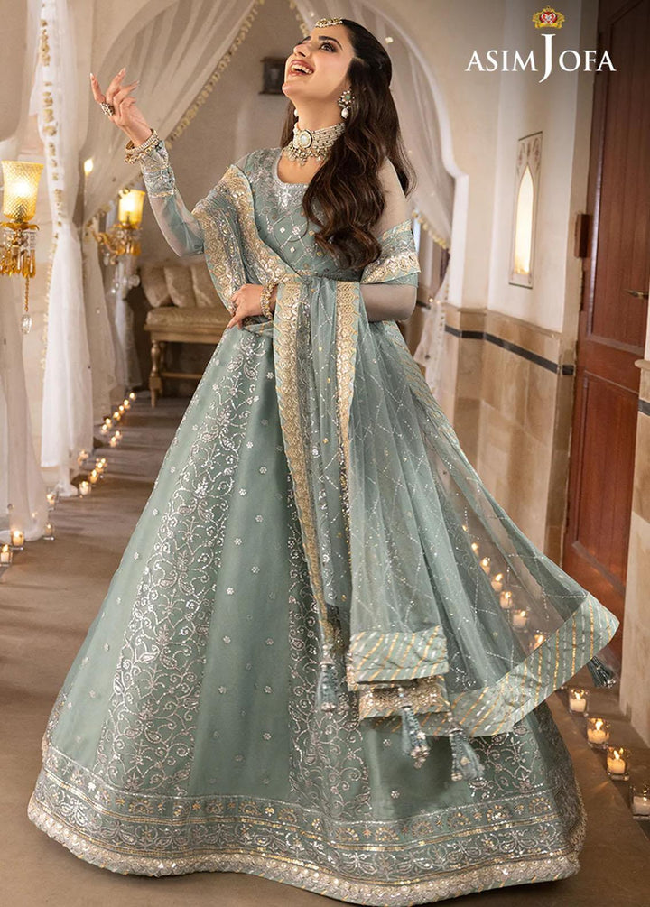 Shehnai By Asim Jofa Embroidered Net Suits Unstitched 3 Piece AJ24SH AJSH-14 - Festive Collection