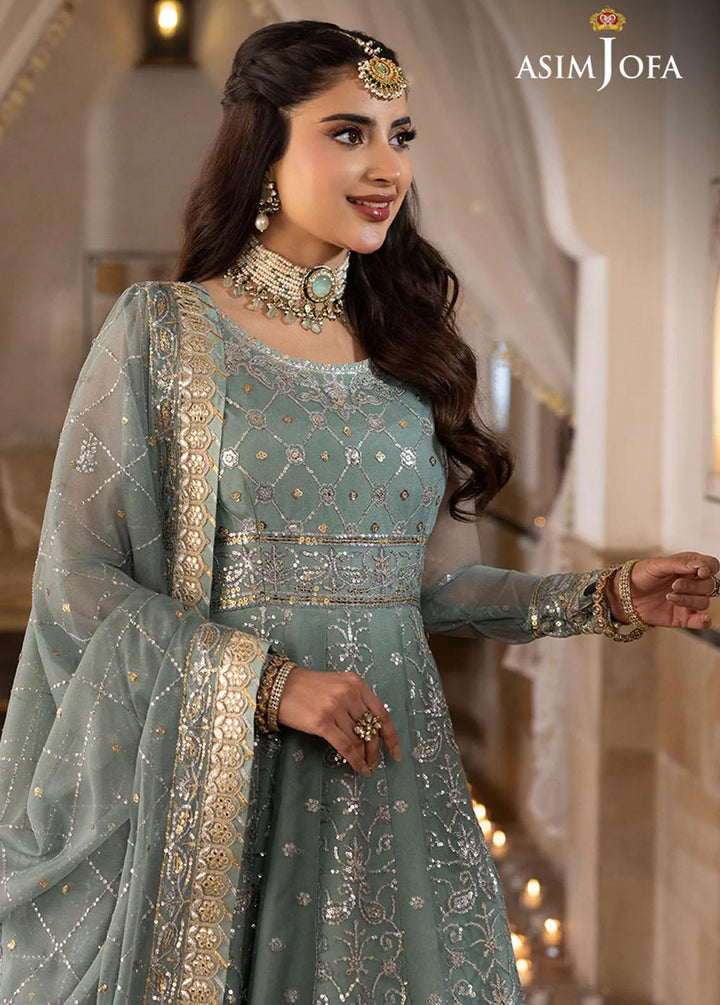 Shehnai By Asim Jofa Embroidered Net Suits Unstitched 3 Piece AJ24SH AJSH-14 - Festive Collection