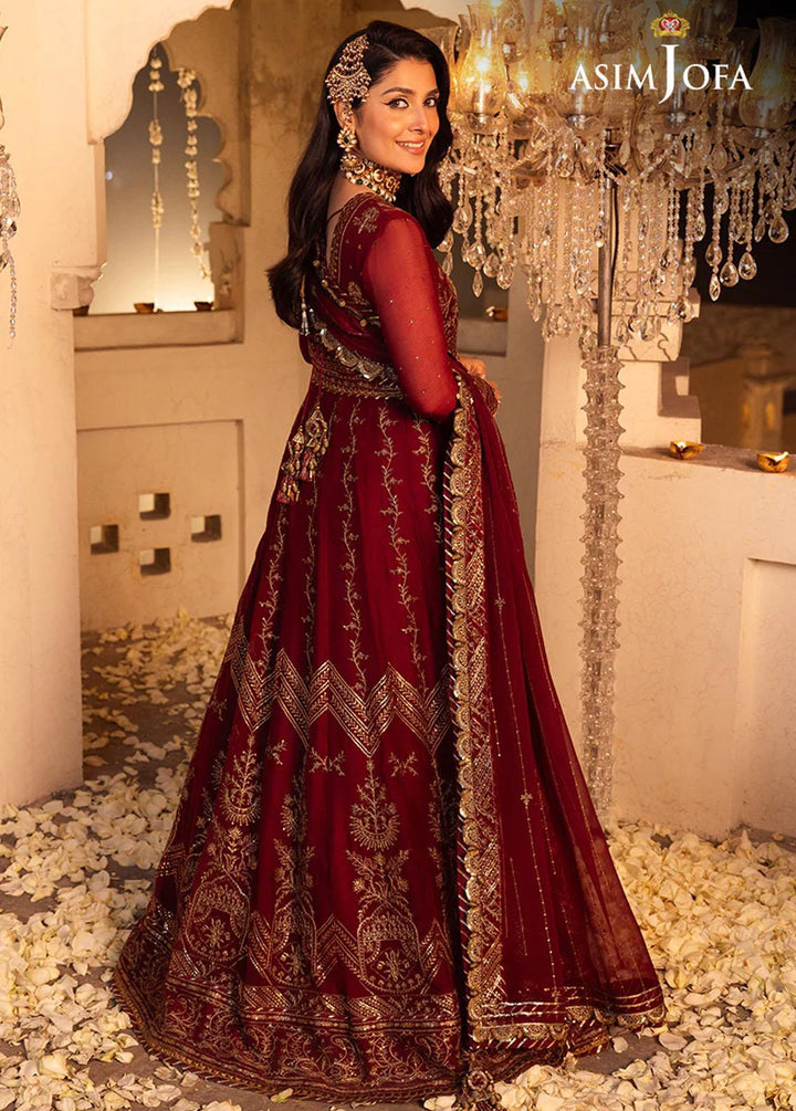 Shehnai By Asim Jofa Embroidered Chiffon Suits Unstitched 3 Piece AJ24SH AJSH-16 - Festive Collection