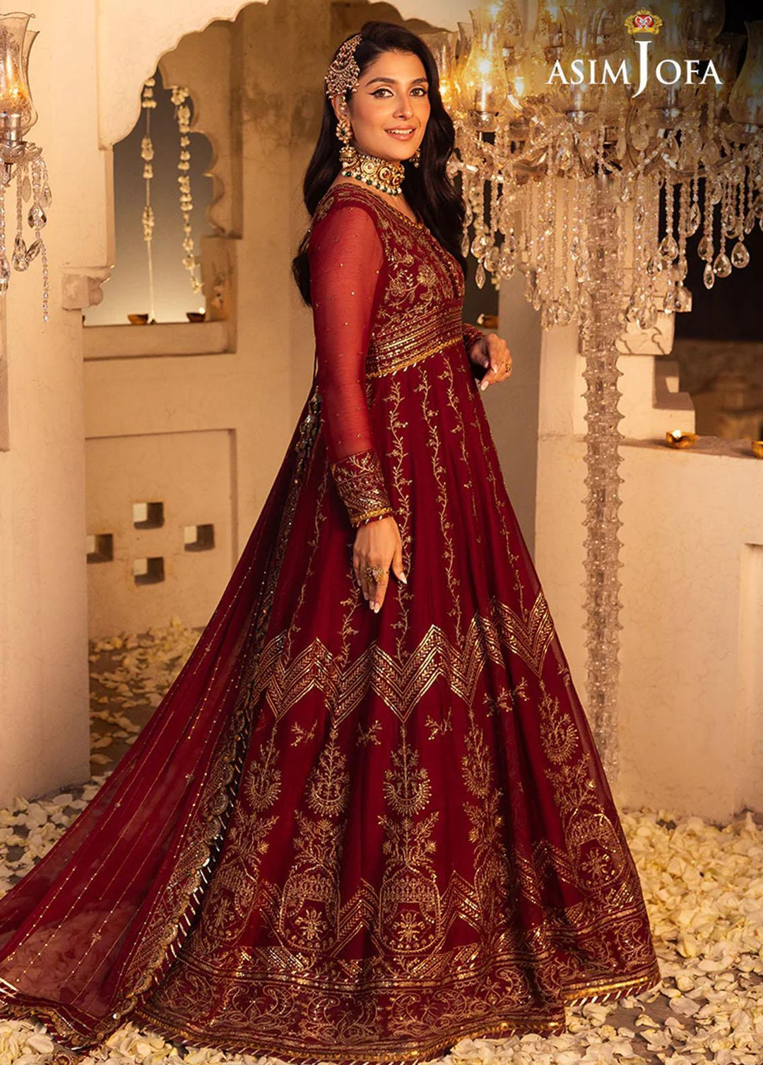 Shehnai By Asim Jofa Embroidered Chiffon Suits Unstitched 3 Piece AJ24SH AJSH-16 - Festive Collection