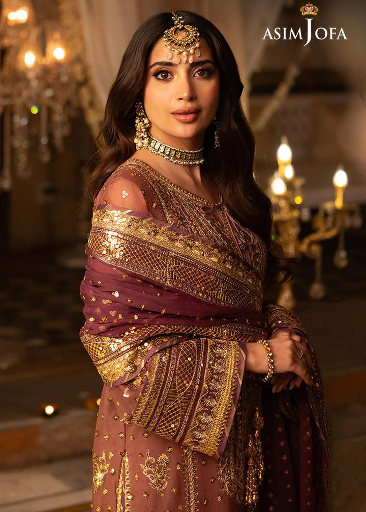 Shehnai By Asim Jofa Embroidered Chiffon Suits Unstitched 3 Piece AJ24SH AJSH-17 - Festive Collection