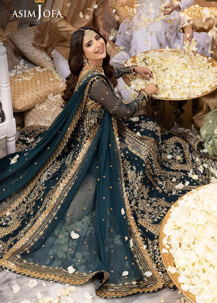 Shehnai By Asim Jofa Embroidered Chiffon Suits Unstitched 3 Piece AJ24SH AJSH-18 - Festive Collection