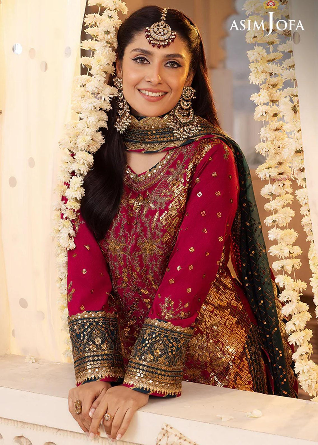 Shehnai By Asim Jofa Embroidered Raw silk Suits Unstitched 3 Piece AJ24SH AJSH-19 - Festive Collection