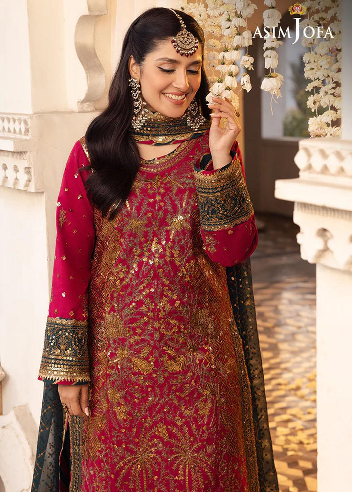 Shehnai By Asim Jofa Embroidered Raw silk Suits Unstitched 3 Piece AJ24SH AJSH-19 - Festive Collection