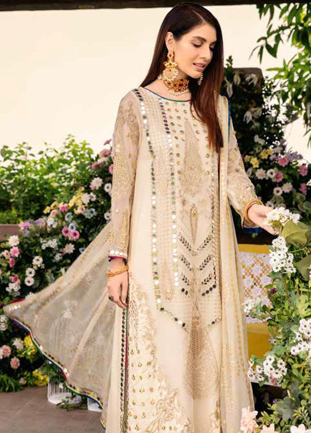 Shehnai By Charizma Embroidered Chiffon Suits Unstitched 4 Piece CRZ23S CPC-02 - Premium Collection