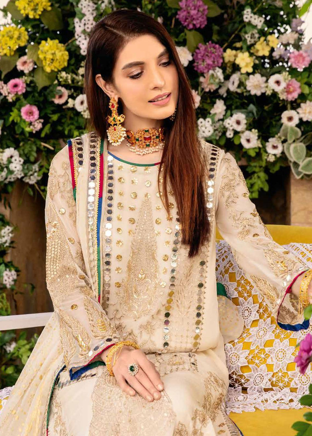 Shehnai By Charizma Embroidered Chiffon Suits Unstitched 4 Piece CRZ23S CPC-02 - Premium Collection