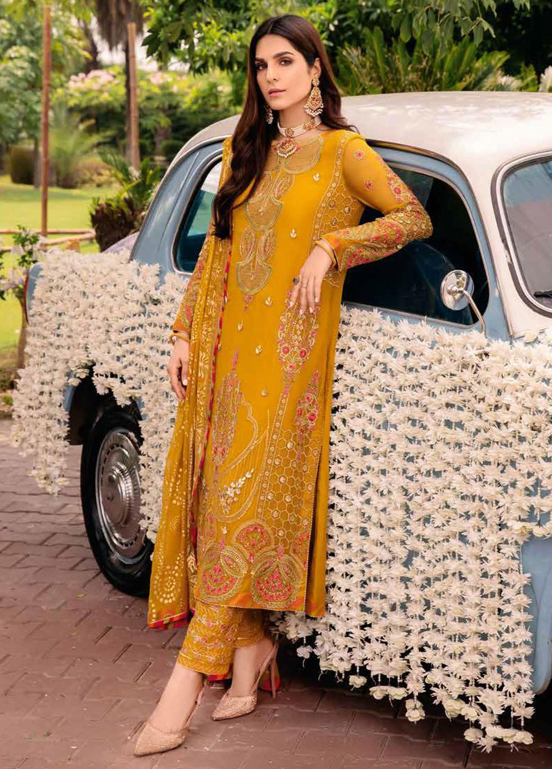 Shehnai By Charizma Embroidered Chiffon Suits Unstitched 4 Piece CRZ23S CPC-03 - Premium Collection