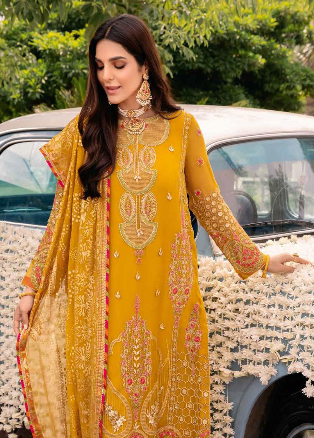 Shehnai By Charizma Embroidered Chiffon Suits Unstitched 4 Piece CRZ23S CPC-03 - Premium Collection