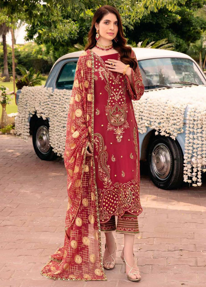 Shehnai By Charizma Embroidered Chiffon Suits Unstitched 4 Piece CRZ23S CPC-04 - Premium Collection