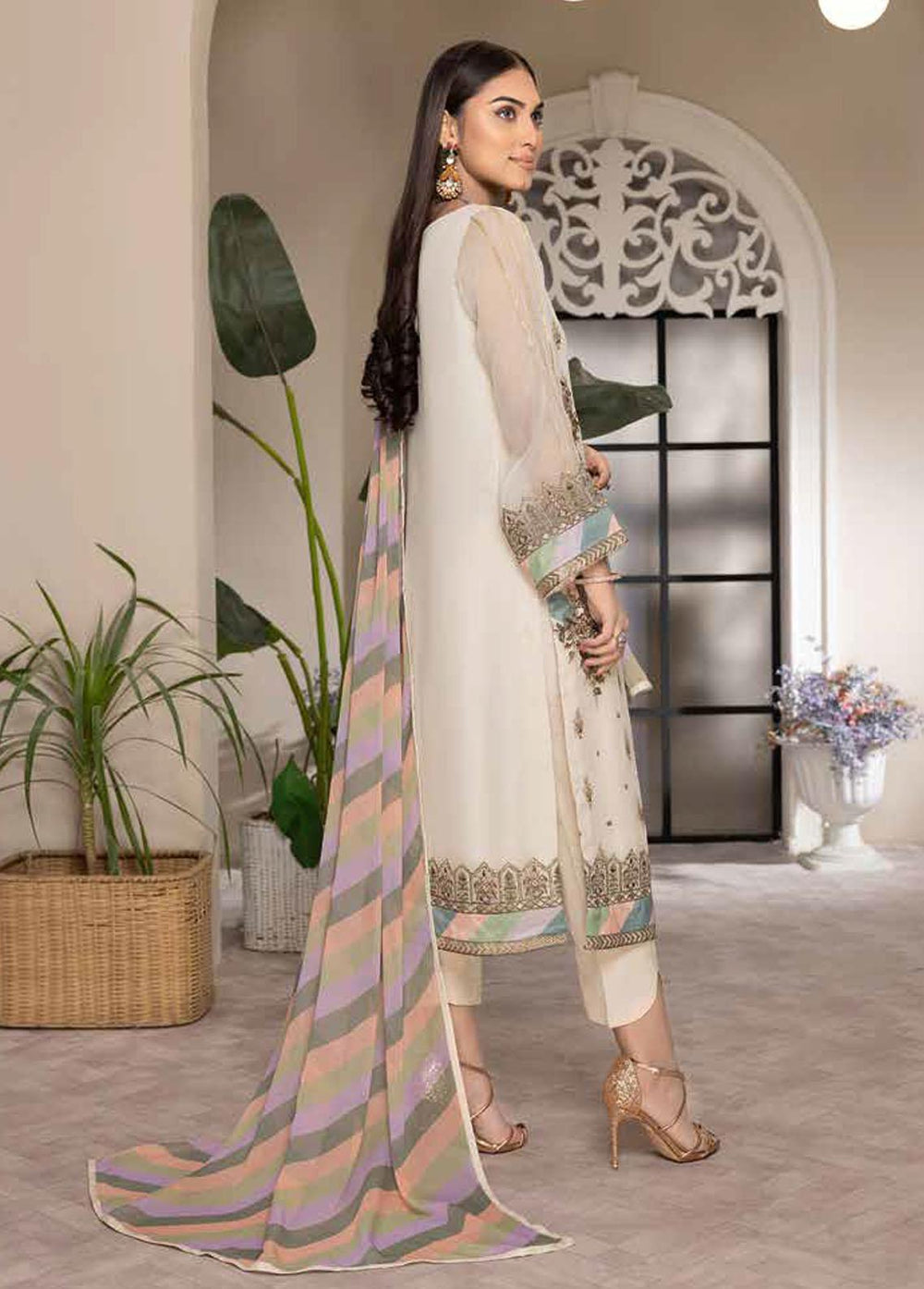 Shehnai By Charizma Embroidered Chiffon Suits Unstitched 4 Piece CRZ23S CPC-05 - Premium Collection